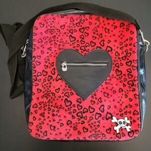 Like New iGirl Cross Body Bag With Fuzzy Heart Print